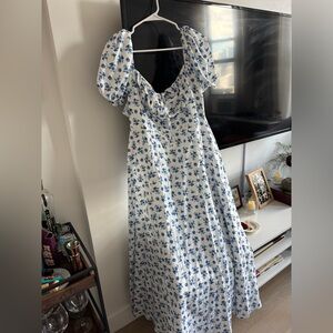 Floral Puff Sleeve Maxi Dress